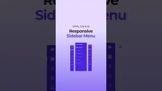 Responsive Sidebar Menu HTML CSS JavaScript