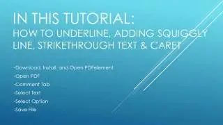 How to Add Underline, Squiggly Line, Strikethrough to PDF