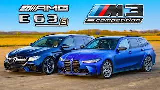 BMW M3 Touring v AMG E63 S Estate: DRAG RACE