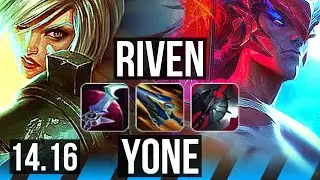 RIVEN vs YONE (MID) | 15/3/9, 600+ games, Dominating | EUW Diamond | 14.16