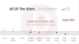 Ed Sheeran - All Of The Stars Drum Score