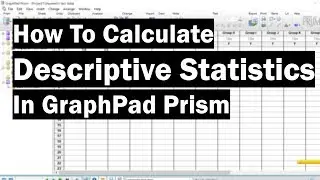 How To Calculate Descriptive Statistics In GraphPad Prism