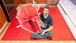 Life-Size Origami Dragon Head Timelapse