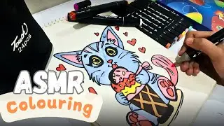 ASMR Colouring | Colouring my Sketchbook 🤩 |