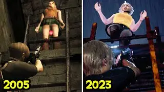 Ashley Reaction To Leon Looking Under Her Skirt 2005 VS 2023 - Resident Evil 4 Remake