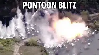 Dramatic moment Ukraine forces blow Russian pontoon bridges to pieces during Kursk assault