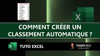 Réaliser un CLASSEMENT AUTOMATIQUE avec EXCEL - Exemple pratique