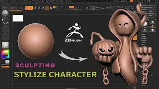 How to sculpt Halloween Ghost character in Zbrush. Full process.