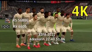 RX 6600 + Ryzen 5 5600G FIFA 2022 PC Benchmark 4K 2160p 60 fps