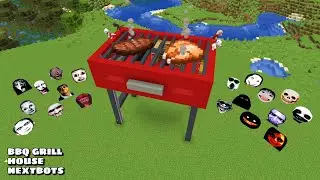 SURVIVAL BBQ GRILL HOUSE WITH 100 NEXTBOTS in Minecraft - Gameplay - Coffin Meme