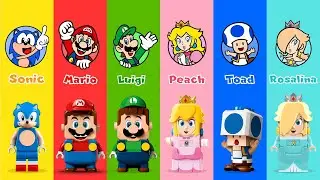 LEGO vs Nintendo Game super mario 3D World six(6) characters