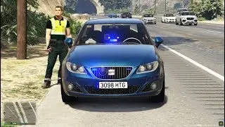 LSPDFR GTA 5 PC - Guardia Civil Trafico Dia 33 (Vuelta al trabajo gamer, Seat Exeo Radar)