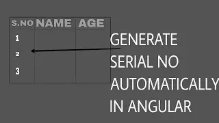 Automatic S.No In Table In Angular