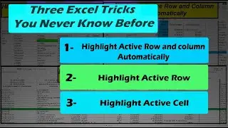 Highlight active row in excel | highlight active cell vba | Highlight row and column in vba