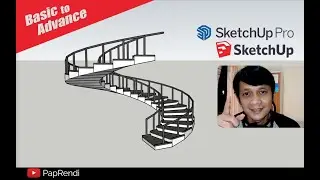 How to create 3d Spiral Stairs | Sketchup Tutorial