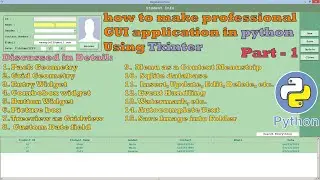 how to make professional gui application in python tkinter | part - 1| python with tkinter