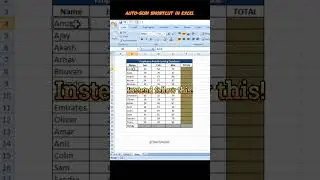 How to find sum for range of cells using autosum #autosum #teachmeak #shorts #short