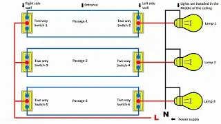 Hallway Corridor Wiring Diagram Connection @JrElectricSchool