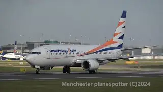 Smartwings Boeing 737 8Q8 OK-TVH On Flight QS4377 Taking Off At (MAN) Manchester Airport On 24/10/24