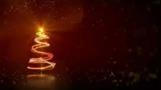 4K Snow Falling Particles Light Ring Christmas Tree | Background Video