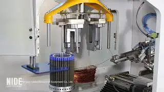 Automatic electric motor coil winding machine for induction motor stator