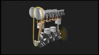 DOHC 16 Valve in 4-cylinder Engine Animation