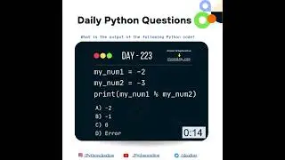 Python Coding challenge - Day 223 | What is the output of the following Python Code?  #python