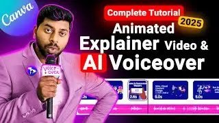 Animated Explainer Video & AI Voiceover Complete for Beginners ! Full Canva Tutorial 2024 [Hindi]