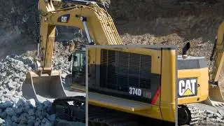 11min Great Work sound effect with Caterpillar 374D Excavator Loading 730 740 Dump Truck audio effec