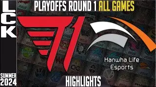 T1 vs HLE Highlights ALL GAMES | LCK 2024 Summer Playoffs Round 2 | T1 vs Hanwha Life Esports