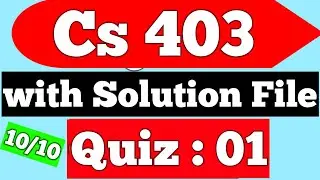 Cs403 Quiz 1 Solution 2022 | Cs403 Quiz 1 | Cs403 Quiz no 1 | Lets Study