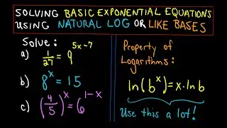 ❖ Solving Exponential Equations - Three Basic Examples ❖