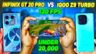 Infinix Gt 20 Pro VS Iqoo Z9 Turbo 😱 Pubg Bgmi 120 FPS test 🔥 Best Gaming Phone Under 20000