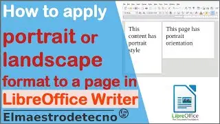 How to apply landscape format to a page in LibreOffice Writer- Rotate a document. Page orientation.