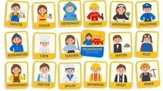 Profession names and jobs with pictures|profession names in English|learn occupations for kids