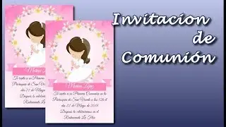 Cómo hacer una invitación para Comunión gratis. First Communion invitation