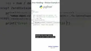 Error Handling in Python | Division Program for Beginners 