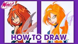 Winx Club - Draw and colour Dark Bloom - Halloween Tutorial 🖤✨