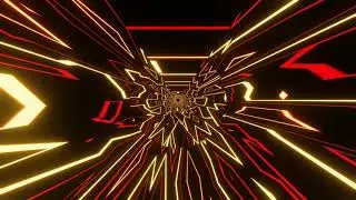 VJ Loop Neon Red Yellow Tunnel Abstract Background Geometric Pattern - VJ Loop 4k - Wallpaper