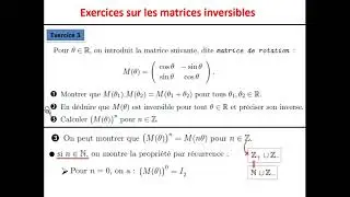 Exercices sur les matrices inversibles ( recherche de l'inverse d'une matrice carrée )