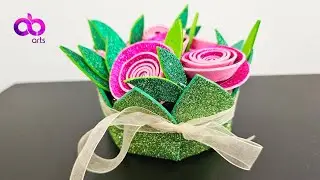 Flower Basket Making from Glitter Foamsheets