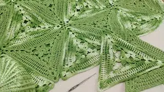 Вязание крючком из ТРЕУГОЛЬНЫХ МОТИВОВ - платье, юбка, скатерть 💎Сrochet lace triangle motif pattern