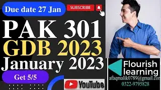 PAK301 GDB  Solution 2023 / PAK 301 GDB Solution Fall 2022 / PAK301 GDB 2023/ PAK301 GDB Fall 2022