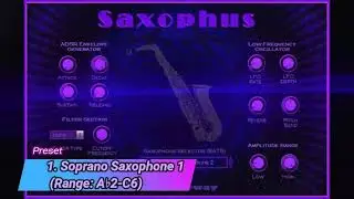 Virtual Soprano Saxophone VST VST3 Audio Unit EXS24 KONTAKT. Preset #1 / #2 Soprano Sax VST Win, Mac