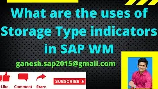 What are the uses of Storage Type indicators in SAP WM? Key element in SAP WM to store the materials