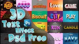 Free 3D text effect PSD Templates | 3D Text Effect Design Psd | Text effect photoshop psd free