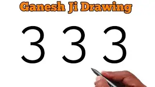 How to draw beautiful drawing from number 333 | God Ganeshji Painting | Ganpati Drawing