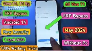 Vivo T1/T1 5g FRP Bypass Android 14 Latest Security 1 April 2024 | All Vivo T1 FRP Bypass Android 14