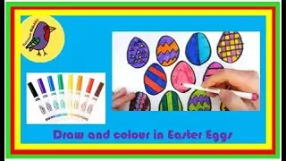 Learn to draw: draw and colour in Easter eggs | Kids coloring | Coloring videos for toddlers