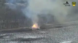 Танковая атака Т-90М «Прорыв» в районе н.п. Новоселовское, Луганская область, январь 2023.